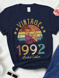 Vintage Retro 1992 Summer Fashion Outfits Women T Shirts 32nd 32 Years Old Birthday Party Ladies Clothes Tshirt Causal Clothes