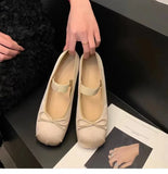 Uniwim  Luxury Satin Silk Ballet Shoes Woman Classic Square Toe Bowtie Elastic Band Ballerina Flats Ladies Soft Loafers