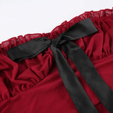 Uniwim Red Strapless Sexy Mesh Ruched Dress