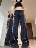 Uniwim Grunge Patchwork Streetwear Sweatpant Women American Retro Harajuku Fashion Striped Loose Wide Leg Jogging Pants 2024