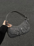 Uniwim Sweet Cool Denim Grey Shoulder Bag Women Y2k Grunge Hot Girls Casual Handbag Lady Vintage Versatile Underarm Bag Autumn