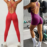 Uniwim 2024 Pad Lycra Active Wear Gym Yoga Set Women Fitness Scrunch Legging Women Workout Female Sports Outfit Suits Exercise Jumpsuit