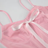 Uniwim Sweet Pink Spaghetti Strap Corset Dress