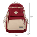 Uniwim Large Female Cute College Backpack Girl Travel Book Backpack Multi-pocket Ladies Leisure Bag Women Laptop Men School Nylon Bags