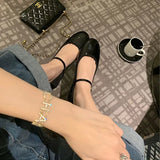 Uniwim Japanned Leather Ballets Woman Belt Strap Lolita Flats French Mary Jeans Femme Shallow Loafers Shoes Women Moccasins