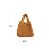 Uniwim Solid Color Hand-woven Bag New Knit High-capacity Wool Knitting Shoulder Bags Tote Bag Mid-autumn Festival