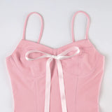 Uniwim Sweet Pink Spaghetti Strap Corset Dress