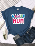 T-Shirt All-Match Hip Hop T-Shirt Aesthetic Comfortable Tshirts Short Sleeve Women T-Shirts Gamer Mom Creativity Pixel Letter