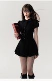 Uniwim High Quality Dress A-line Elegant Sexy Lace Short Sleeved Shirt Skirt Commuting College Style Decoration Retro Dress Vestido Y2k