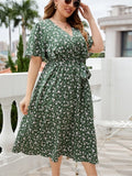 Uniwim Plus Size Summer Midi Dress Women Floral Flower Print Casual Ladies Dresses Fashion Woman Dress 2024 Vestido Mujer