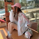 Uniwim 2 Piece Skirt Sets Female Y2k Clothing Zipper Bow Sweet Korean Fashion Hoodie Suits Women Studentseven Party Outwear 2024