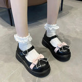 Uniwim Original Lolita Shoes Cute Women's Shoes Round Toe Leather Shoes Bow Big Toe Shoes Japanese Lolita Single Shoes