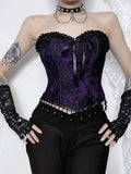 Uniwim  Aesthetic Gothic Purple Vest Women Vintage Cyber Punk Tassel Bandage Crop Tank Tops Streetwear Y2k E-girl Indie Clothes