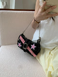 Uniwim Cool Y2k Style Women's Shoulder Bag Sweet Pink Star Rivet Female Small Underarm Bags Chain Design Ladies Clutch Purse Handbags