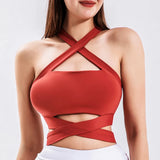 Uniwim Cloud Hide Workout Sports Bra Gym Fitness Underwear XL Camis Sexy Strappy Yoga Crop Top Women Running Vest Gym Shirt Sportswear