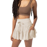 Uniwim New In 2024 Spring Summer Sport Pleated Skirts With Safety Shorts Women Solid Color Streetwear High Waist Dance Skirts