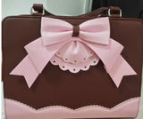 Uniwim Lolita Bag Japanese Sweet Bow Underarm Bags for Women Elegant Chic JK Uniform Totes Girls Kawaii Cute Handbag PU Сумка Bolsa