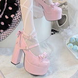 Uniwim Star Bow Platform Heels Shoes SE22762