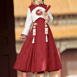 Uniwim Outfit Ideas Tassel Flower Dress Hanfu Set