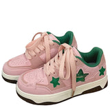 Uniwim Gift Pink & Green Aesthetic Star Sneakers