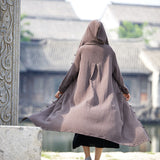 Uniwim Outfit Ideas Women Hooded Cotton Dress Coat Casual Loose Robes Long Sleeves Cardigan Dress