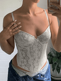 Uniwim Asymmetric Lace Corset Top