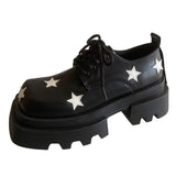 Uniwim Gift Black & White Star Platform Oxfords