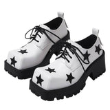 Uniwim Gift Black & White Star Platform Oxfords