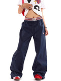 Uniwim Y2k Women Cargo Pants Vintage Harajuku Baggy Streetwear Wide Leg Patchwork Aesthetic Trousers Joggers American Retro