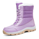 Uniwim Christmas Gifts Velvet Warm Cotton Snow Boots High Cotton-padded Shoes