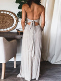 Uniwim Backless U-Neck Halter Strap Long Dress