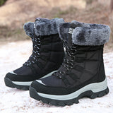 Uniwim Christmas Gifts Velvet Warm Cotton Snow Boots High Cotton-padded Shoes