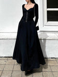 Uniwim Gothic Square Neck Corset Maxi Dress