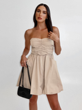 Uniwim Sexy tube top dress for women with waist-hugging temperament white dress A-line puffy skirt