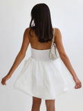 Uniwim Sexy tube top dress for women with waist-hugging temperament white dress A-line puffy skirt