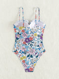 Uniwim Sexy one-piece swimsuit with bowknot floral print