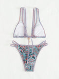 Uniwim New Paisley floral print sexy strappy bikini