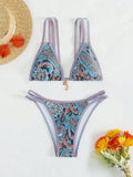 Uniwim New Paisley floral print sexy strappy bikini