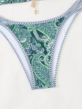 Uniwim New Paisley floral print sexy strappy bikini