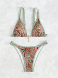 Uniwim New Paisley floral print sexy strappy bikini