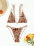 Uniwim New Paisley floral print sexy strappy bikini