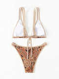 Uniwim New Paisley floral print sexy strappy bikini