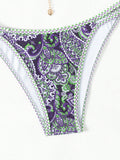 Uniwim New Paisley floral print sexy strappy bikini