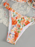 Uniwim New floral print sexy tube top bikini