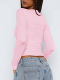 Uniwim Y2K Sexy Hot Girl Long Sleeve Knitted T-Shirt