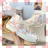 Uniwim Kawaii Shoes Women's Sneakers Sports Japanese Sweet Lolita Cute Girl Pink Students Canvas Platform Causal Female