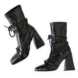 Uniwim Gift Square Heel Lace-Up Ankle Boots