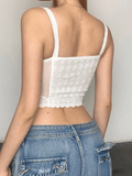 Uniwim ootd Tie Front White Broderie Lace Corset Top